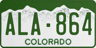 CO license plate ALA864