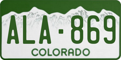CO license plate ALA869