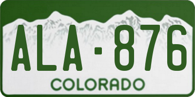 CO license plate ALA876