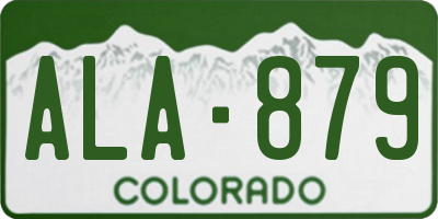 CO license plate ALA879