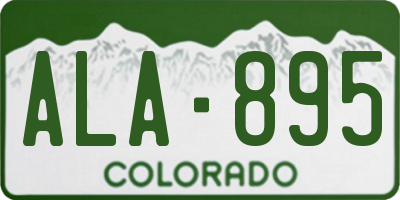 CO license plate ALA895