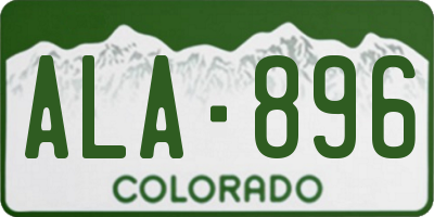 CO license plate ALA896