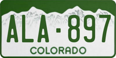 CO license plate ALA897