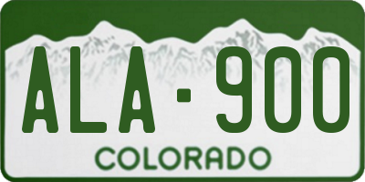 CO license plate ALA900