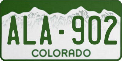 CO license plate ALA902