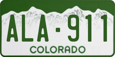 CO license plate ALA911