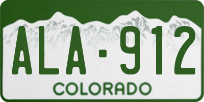 CO license plate ALA912