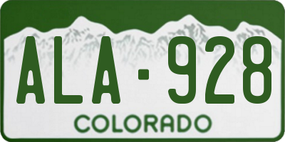 CO license plate ALA928