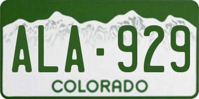 CO license plate ALA929