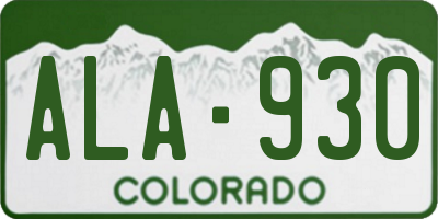 CO license plate ALA930