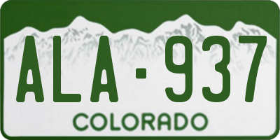 CO license plate ALA937