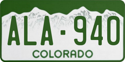 CO license plate ALA940
