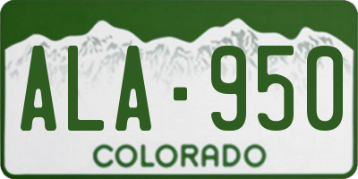 CO license plate ALA950