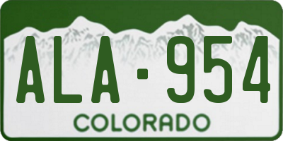CO license plate ALA954