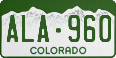 CO license plate ALA960
