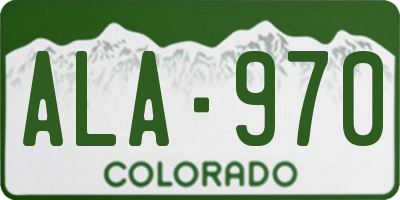 CO license plate ALA970