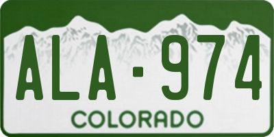 CO license plate ALA974