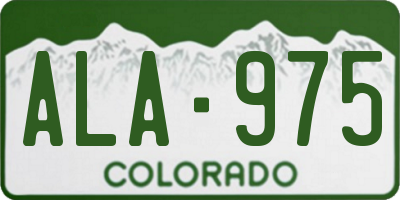 CO license plate ALA975