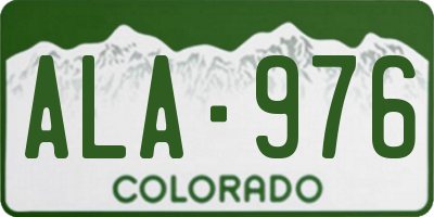CO license plate ALA976