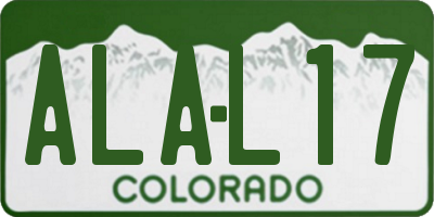 CO license plate ALAL17