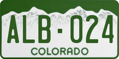 CO license plate ALB024