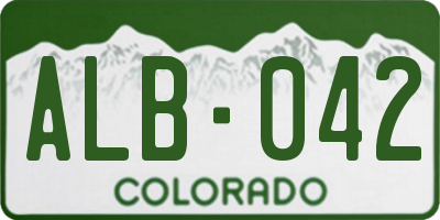 CO license plate ALB042