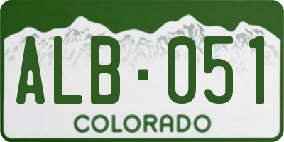 CO license plate ALB051