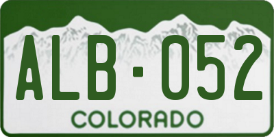 CO license plate ALB052