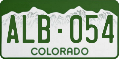 CO license plate ALB054