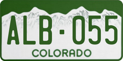 CO license plate ALB055