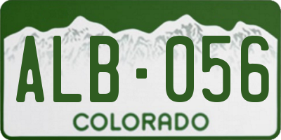 CO license plate ALB056