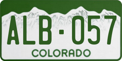 CO license plate ALB057