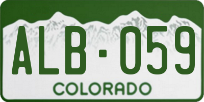 CO license plate ALB059