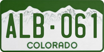 CO license plate ALB061