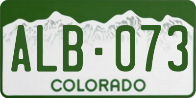 CO license plate ALB073