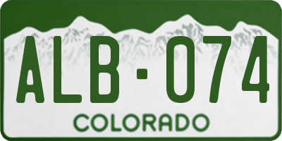 CO license plate ALB074