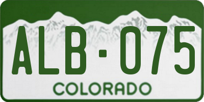 CO license plate ALB075