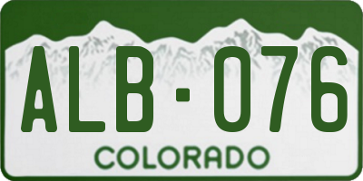 CO license plate ALB076