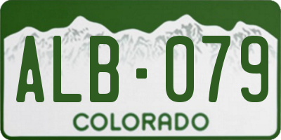 CO license plate ALB079