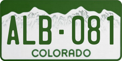 CO license plate ALB081