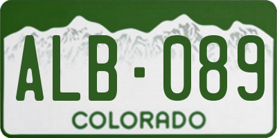 CO license plate ALB089