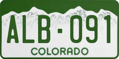 CO license plate ALB091