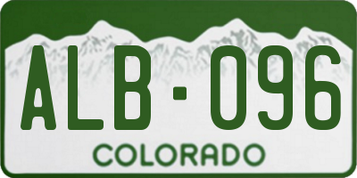CO license plate ALB096