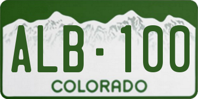 CO license plate ALB100