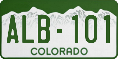 CO license plate ALB101
