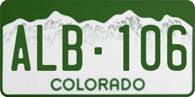 CO license plate ALB106