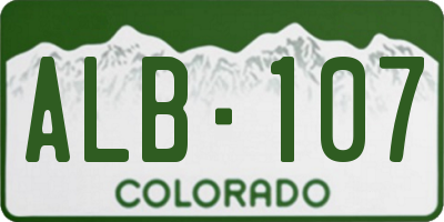 CO license plate ALB107