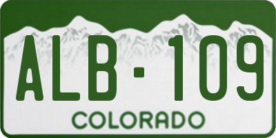 CO license plate ALB109