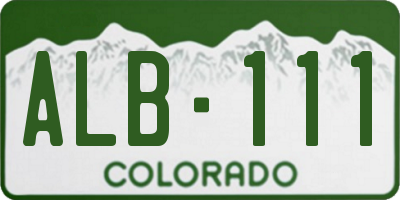 CO license plate ALB111