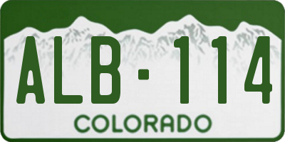 CO license plate ALB114